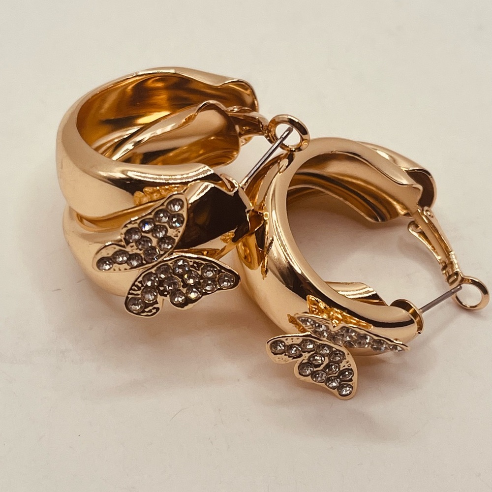 Gold plated earrings for women Gold color